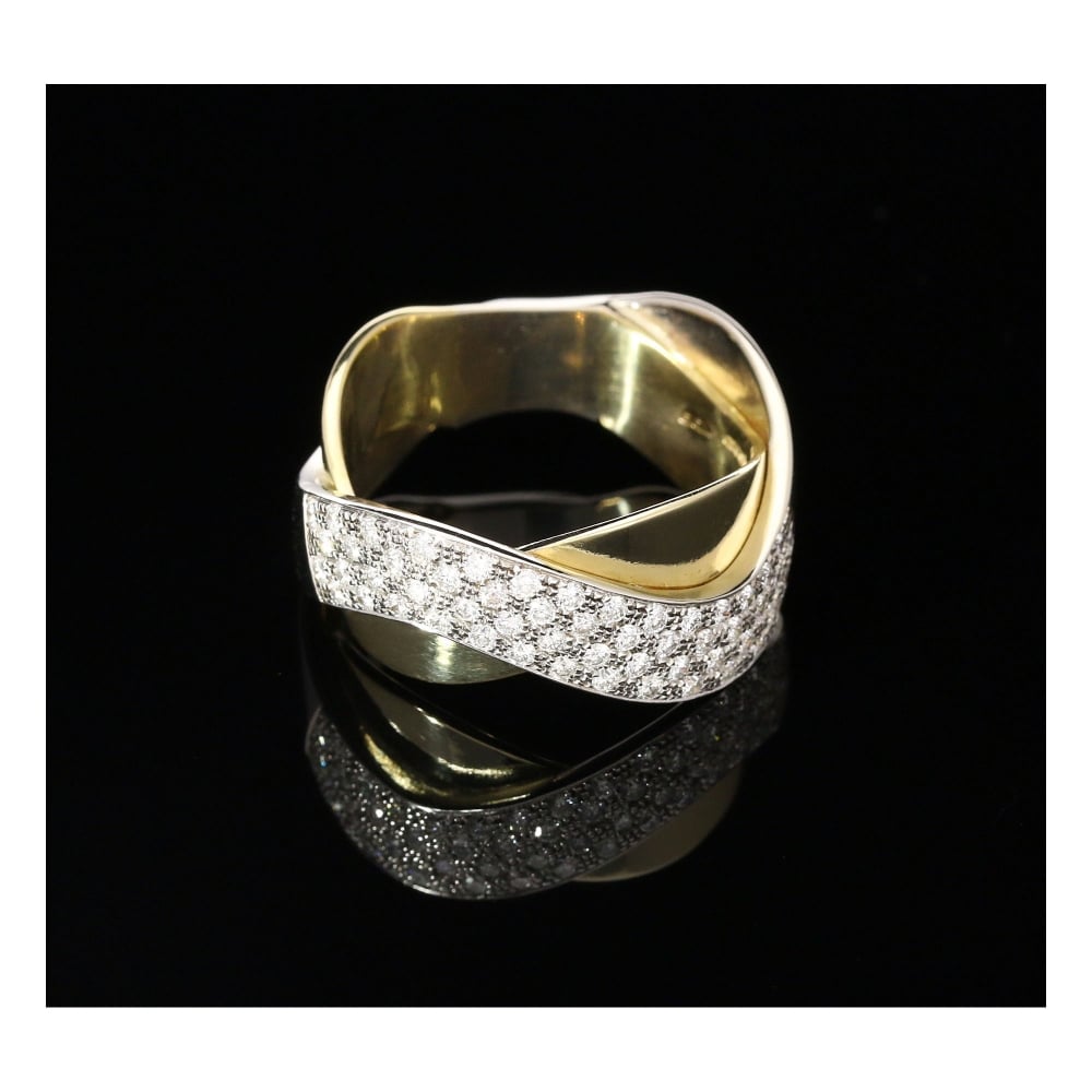 Yellow & White 18ct Gold Crossover 0.84ct Diamond Ring