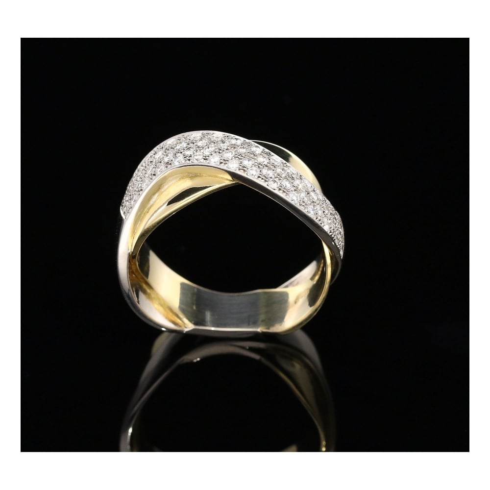 Yellow & White 18ct Gold Crossover 0.84ct Diamond Ring