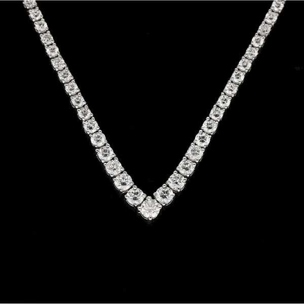 18ct White Gold Graduated Diamond Tennis Collarette