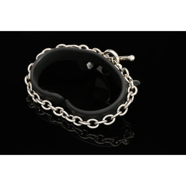 9ct White Gold T-bar & Heart Bracelet