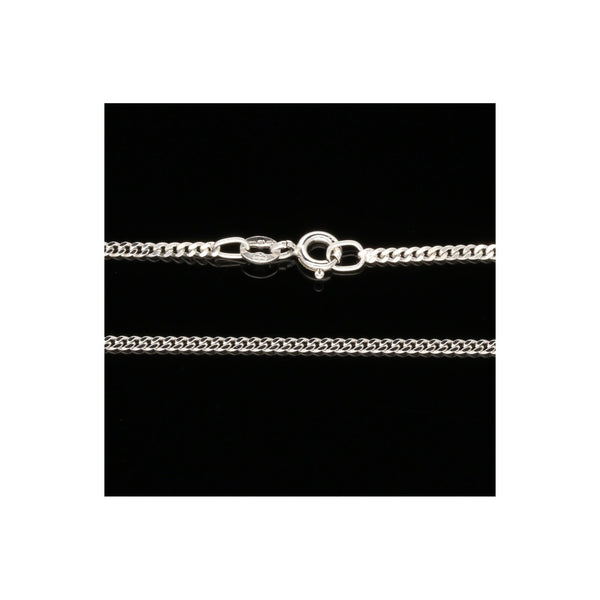 22" 9ct White Gold Curb Chain
