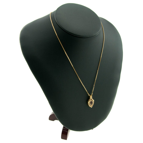 Ruby & Diamond 18ct Yellow Gold Pendant & Chain