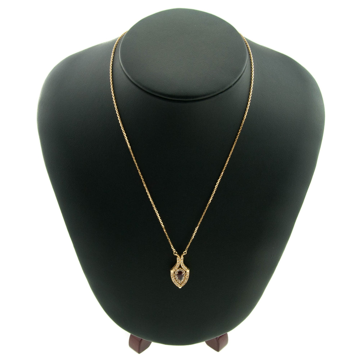 Ruby & Diamond 18ct Yellow Gold Pendant & Chain