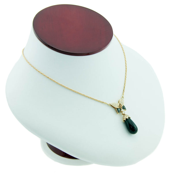 Onyx, Diamond & Citrine Butterfly Pendant & Chain