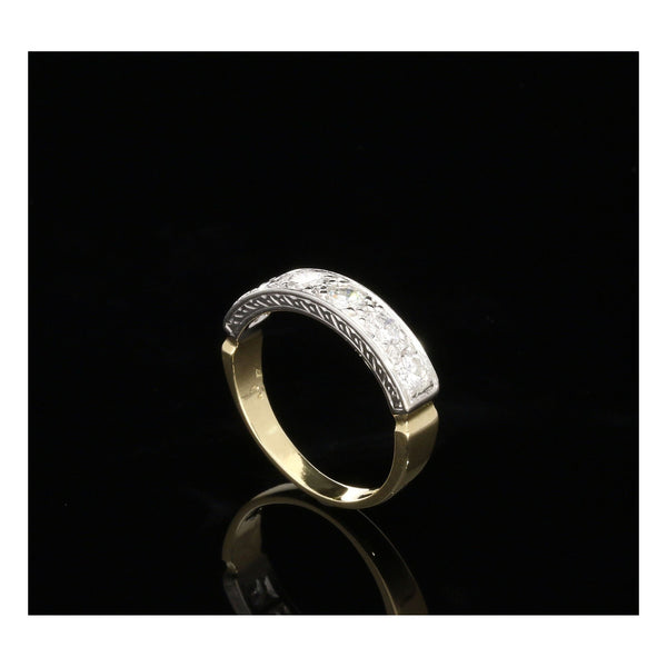 18ct White & Yellow Gold 0.75ct Half Eternity Ring