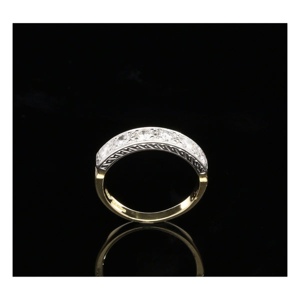 18ct White & Yellow Gold 0.75ct Half Eternity Ring