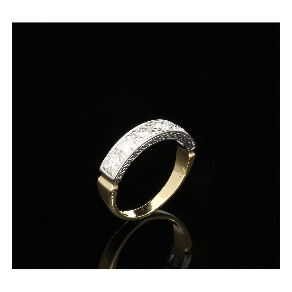 18ct White & Yellow Gold 0.75ct Half Eternity Ring