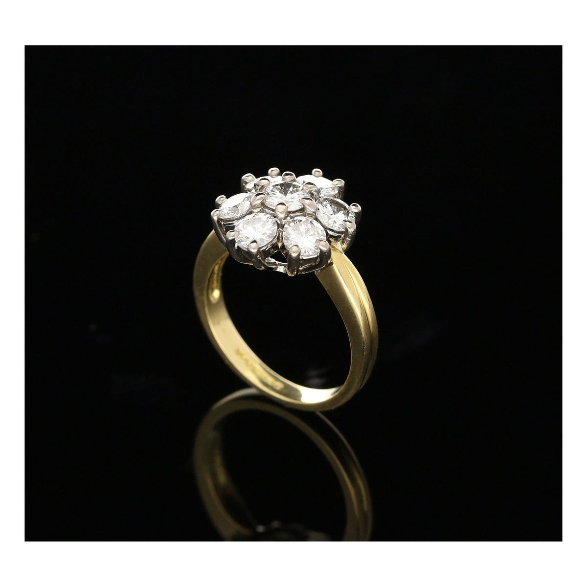 1.76ct Diamond 18ct Gold Cluster Ring