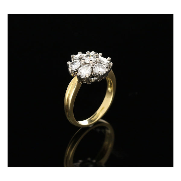 1.76ct Diamond 18ct Gold Cluster Ring
