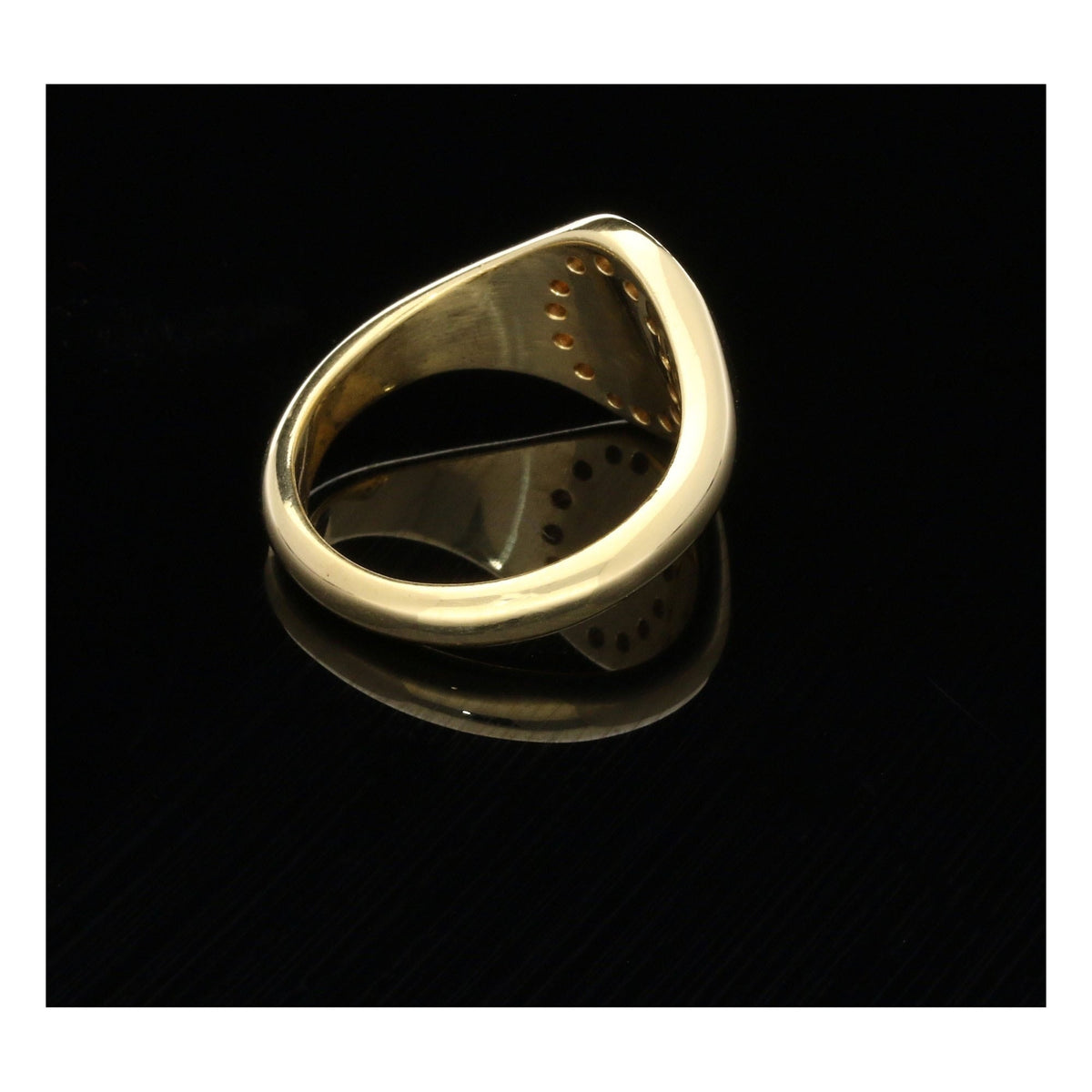 18ct Yellow Gold Men's Signet Ring - 0.28ct Diamonds