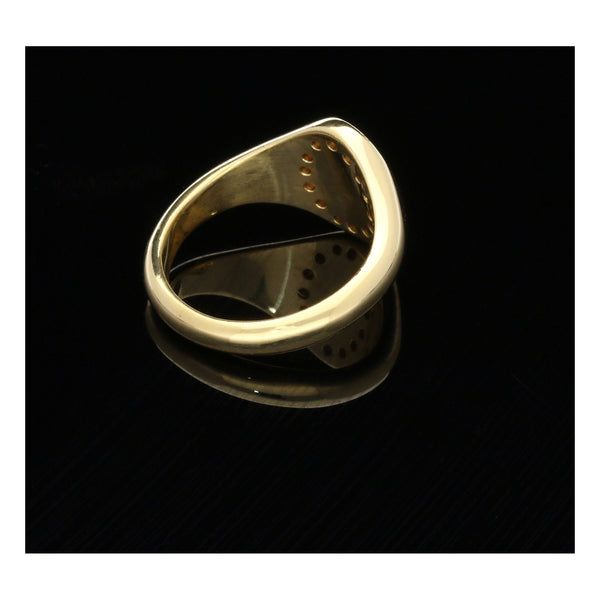18ct Yellow Gold Men's Signet Ring - 0.28ct Diamonds