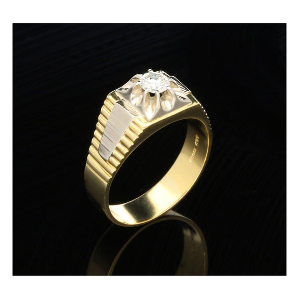 18ct Yellow Gold Men's Diamond Ring - 0.53ct - SI1/SI2 - H/I