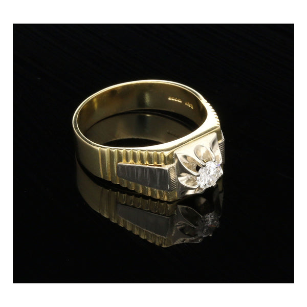 18ct Yellow Gold Men's Diamond Ring - 0.53ct - SI1/SI2 - H/I