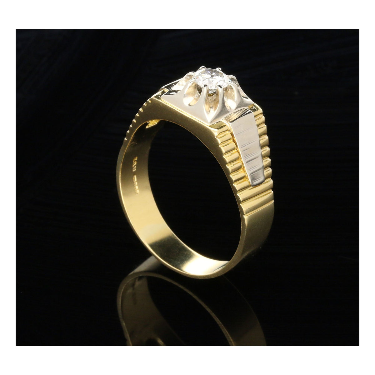 18ct Yellow Gold Men's Diamond Ring - 0.53ct - SI1/SI2 - H/I