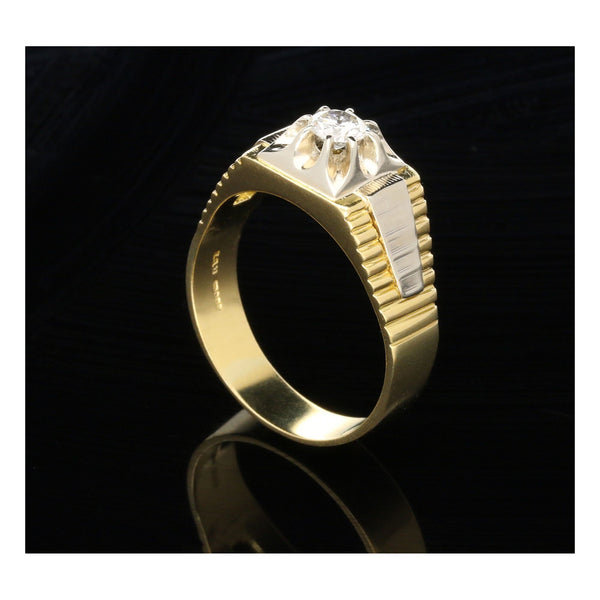 18ct Yellow Gold Men's Diamond Ring - 0.53ct - SI1/SI2 - H/I