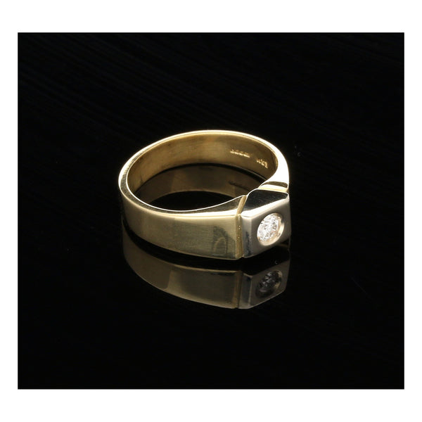 18ct Yellow Gold Men's Diamond Ring - 0.18ct - SI1/SI2 - I