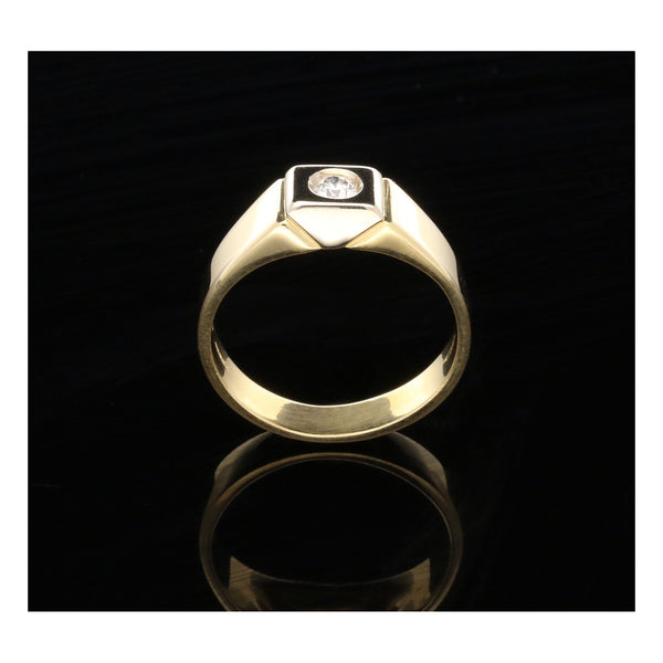 18ct Yellow Gold Men's Diamond Ring - 0.18ct - SI1/SI2 - I