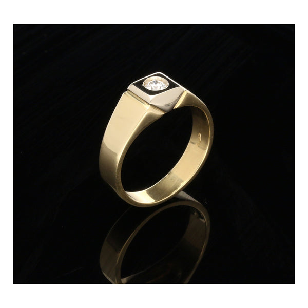 18ct Yellow Gold Men's Diamond Ring - 0.18ct - SI1/SI2 - I