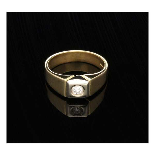 18ct Yellow Gold Men's Diamond Ring - 0.18ct - SI1/SI2 - I