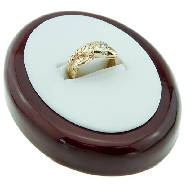 9ct Yellow Gold Mens Snake Ring - Diamond Set