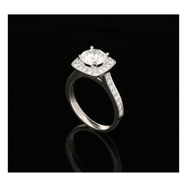 2.06ct Diamond Halo Engagement Ring - 18ct White Gold