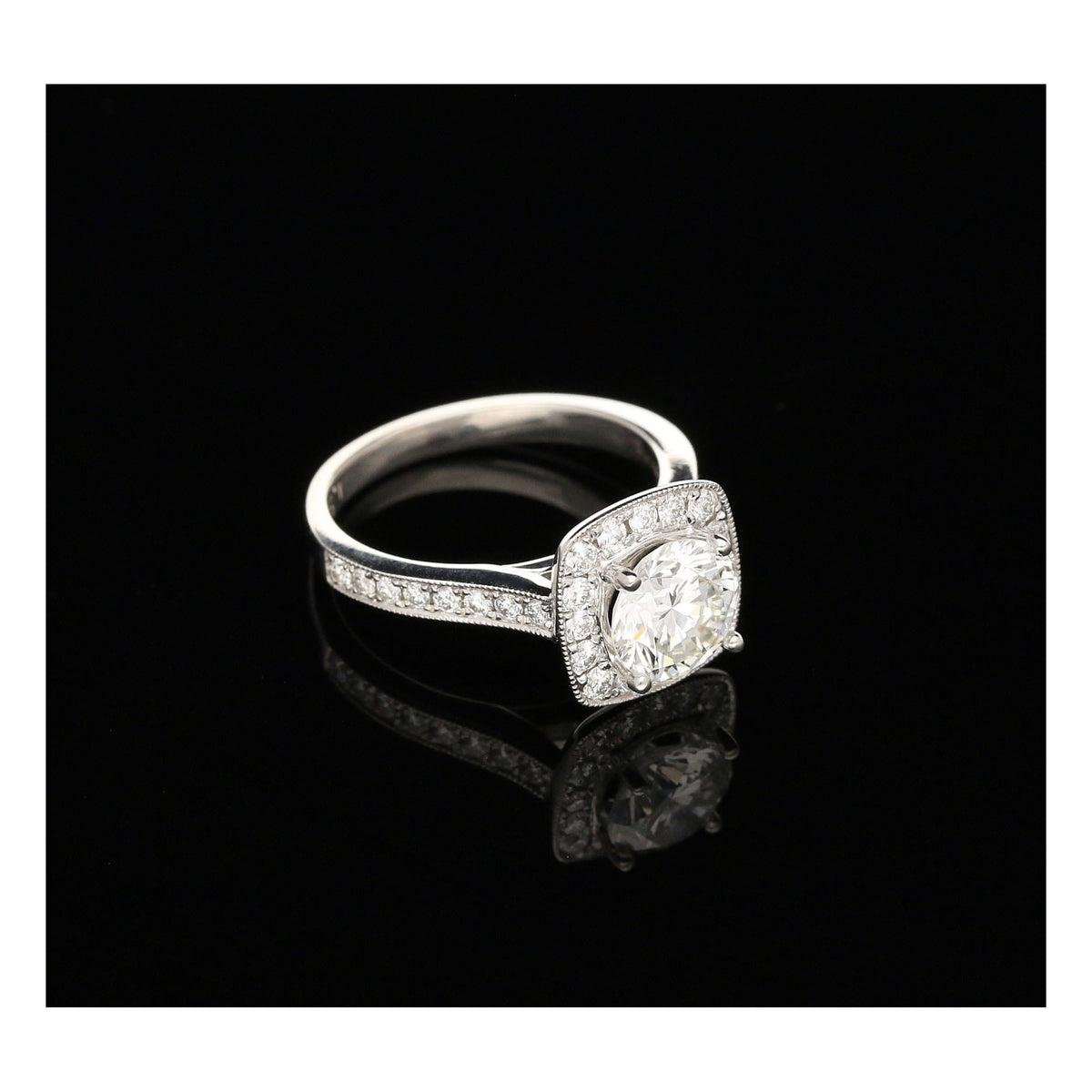 2.06ct Diamond Halo Engagement Ring - 18ct White Gold