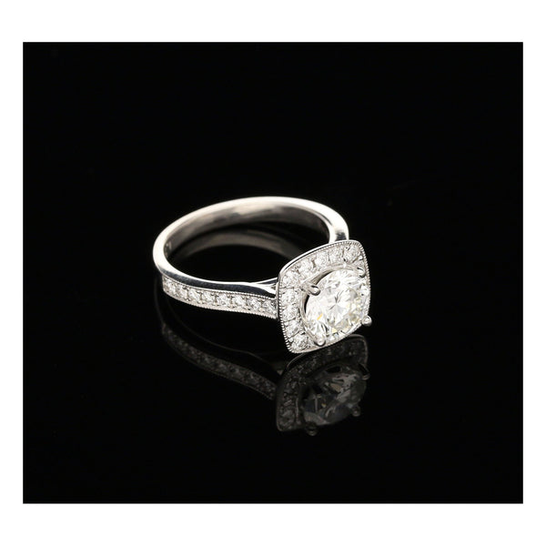 2.06ct Diamond Halo Engagement Ring - 18ct White Gold