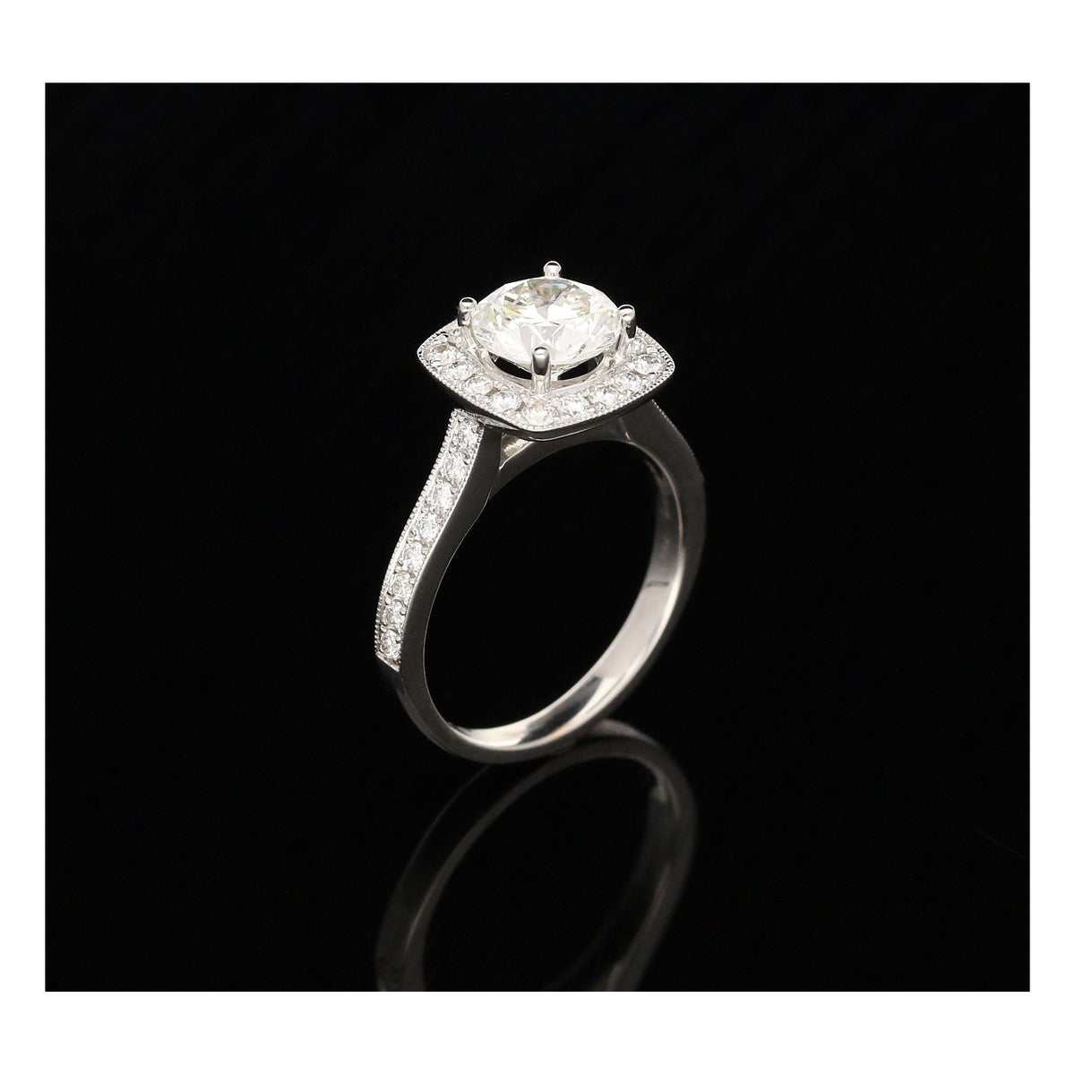 2.06ct Diamond Halo Engagement Ring - 18ct White Gold