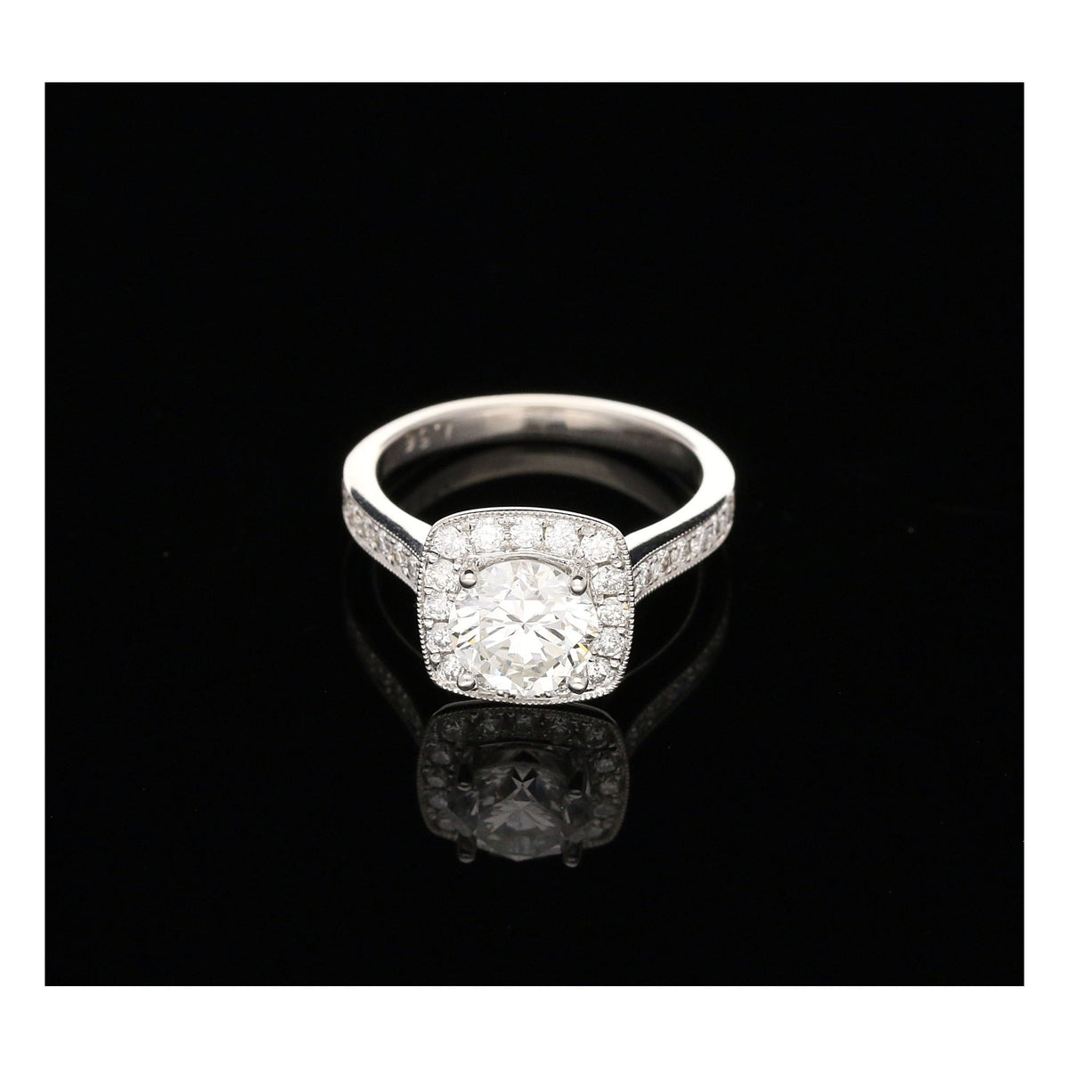 2.06ct Diamond Halo Engagement Ring - 18ct White Gold
