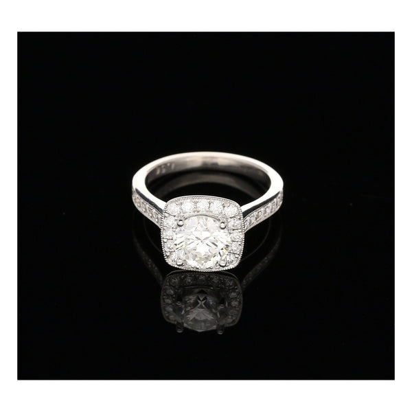 2.06ct Diamond Halo Engagement Ring - 18ct White Gold
