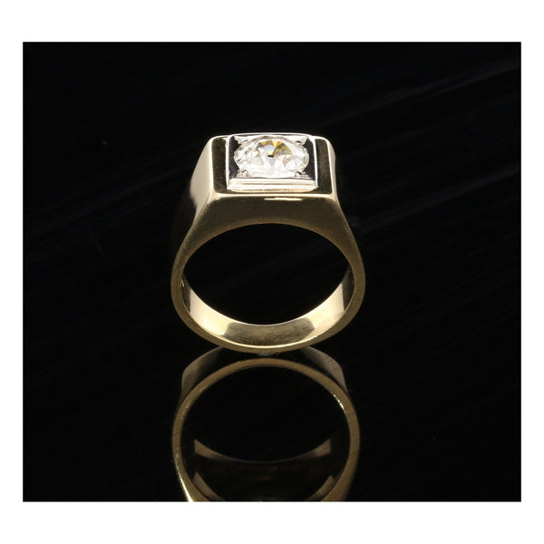 18ct Yellow Gold Men's Diamond Signet Ring - 1.26ct - VS1/VS2
