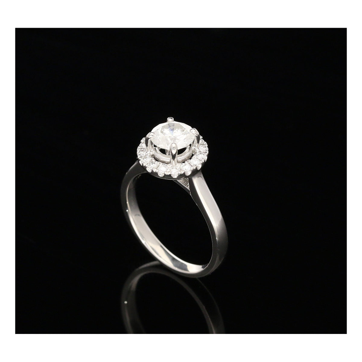 1.27ct Platinum Halo Engagement Ring
