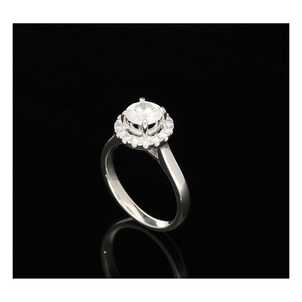 1.27ct Platinum Halo Engagement Ring