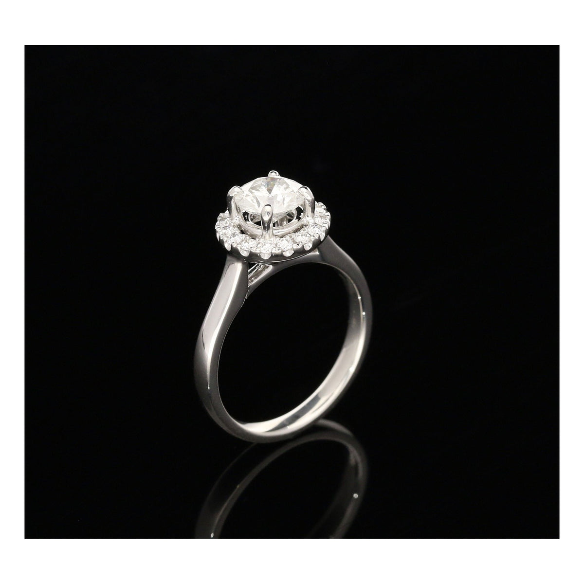 1.27ct Platinum Halo Engagement Ring