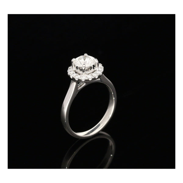 1.27ct Platinum Halo Engagement Ring