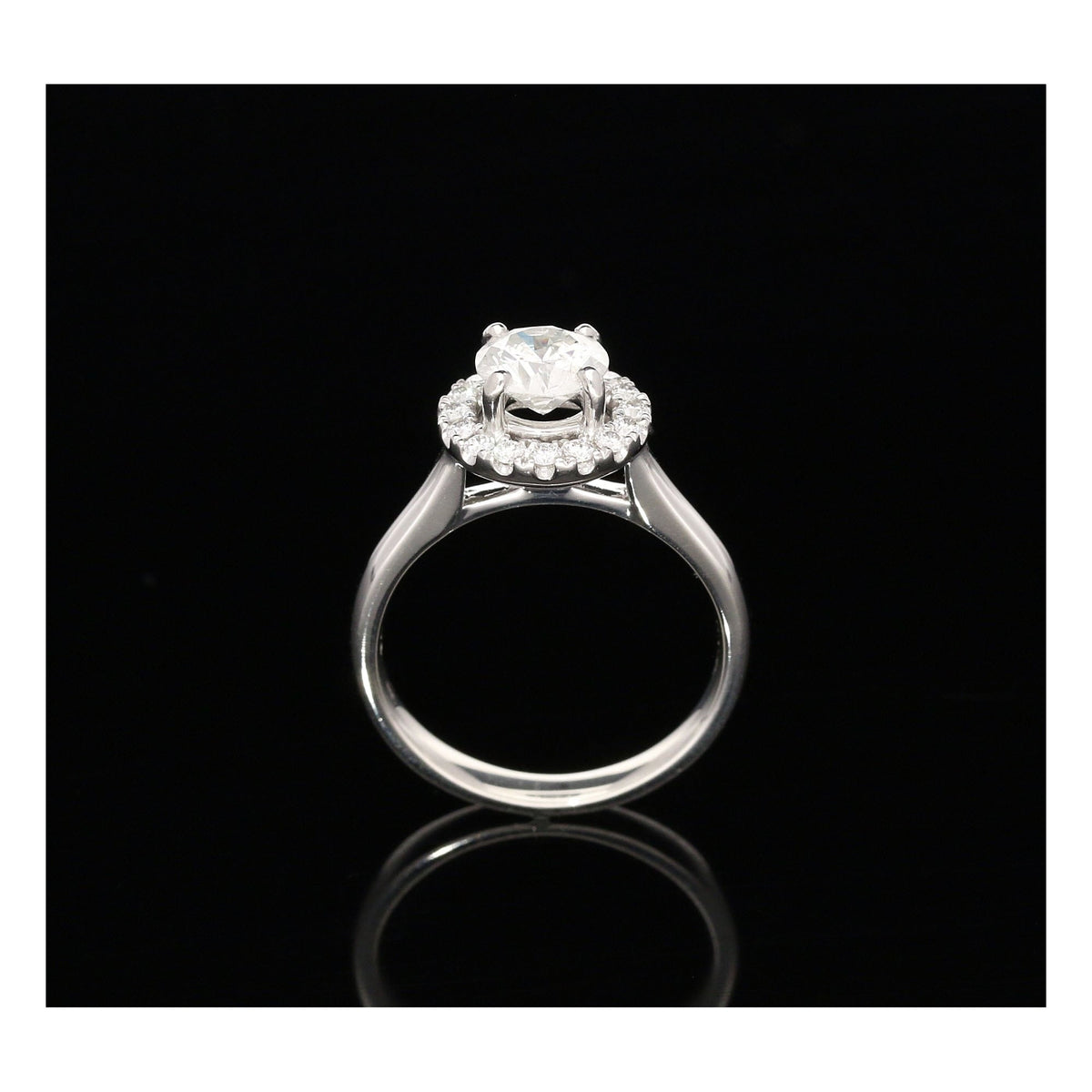 1.27ct Platinum Halo Engagement Ring