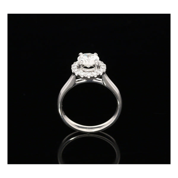1.27ct Platinum Halo Engagement Ring