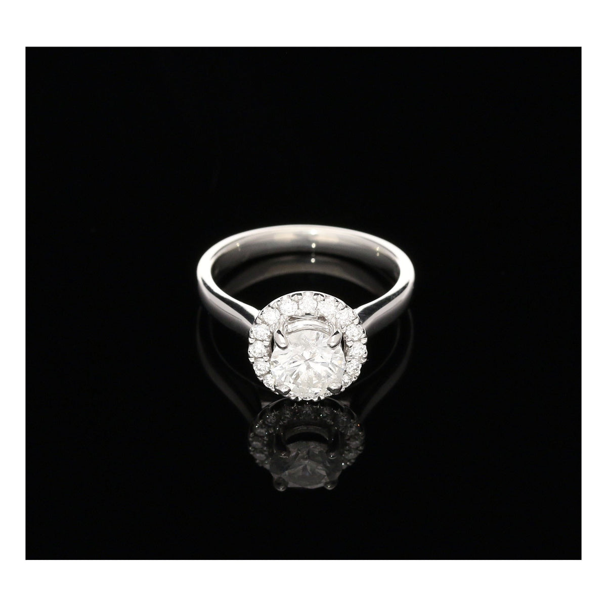 1.27ct Platinum Halo Engagement Ring