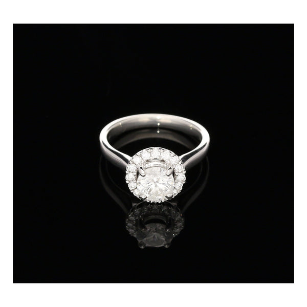 1.27ct Platinum Halo Engagement Ring