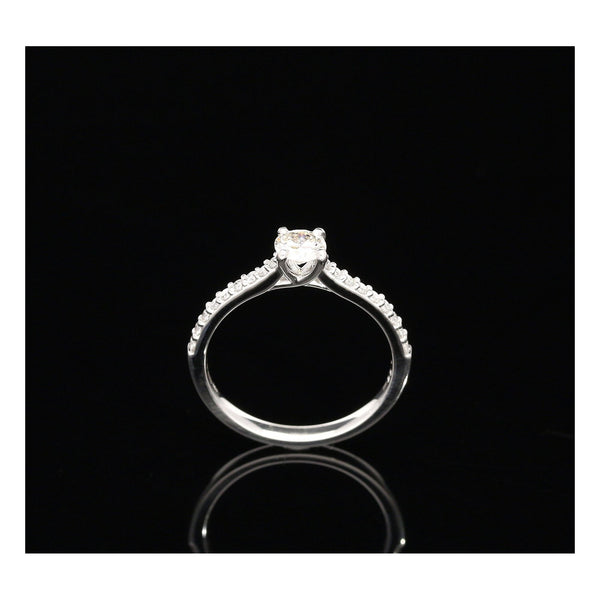 Platinum Diamond Engagement Ring with Diamond Shoulders- 0.52ct