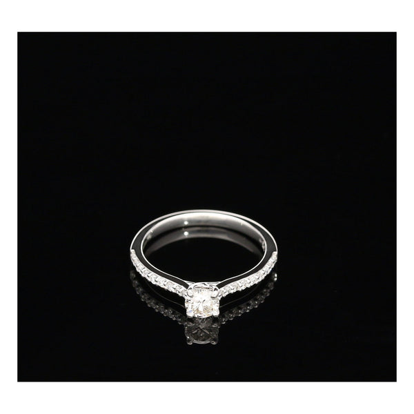 Platinum Diamond Engagement Ring with Diamond Shoulders- 0.52ct
