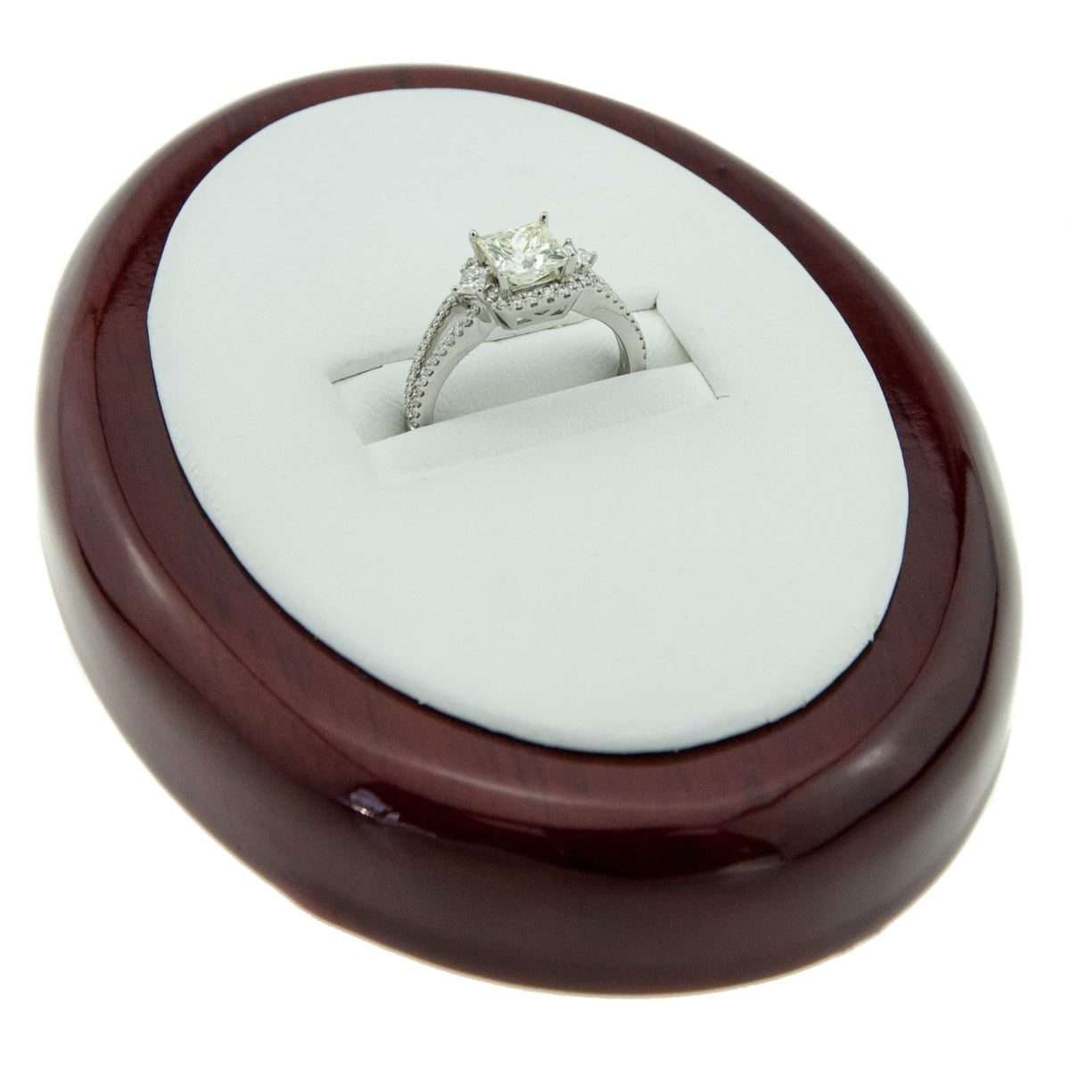18ct White Gold Princess Cut Diamond Halo Ring - 1.50ct