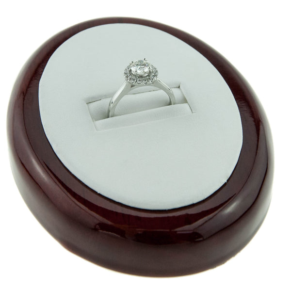 Platinum Diamond Engagement Ring - Halo Design - 0.97ct