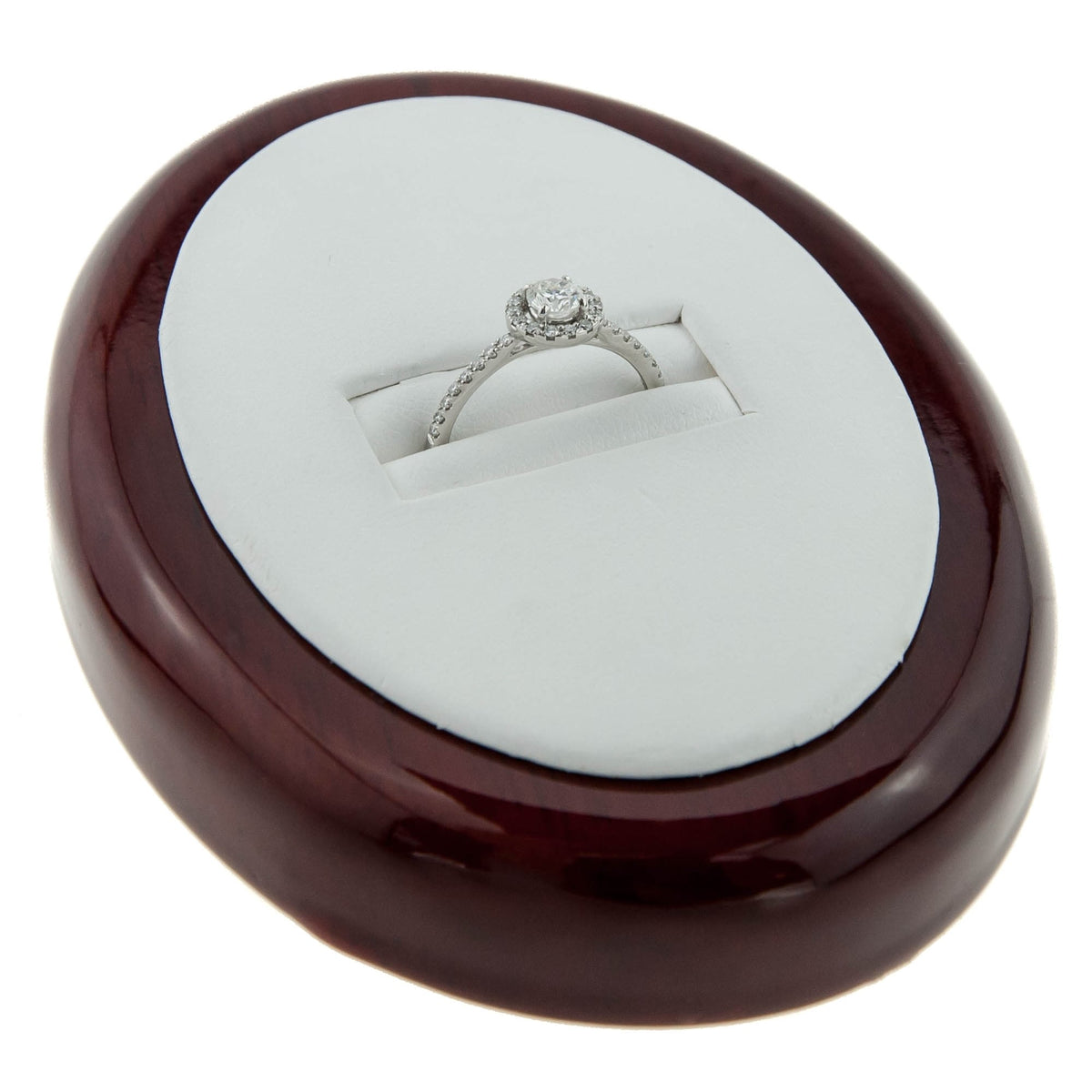 18ct White Gold Diamond Engagement Ring - Halo Style - 0.58ct