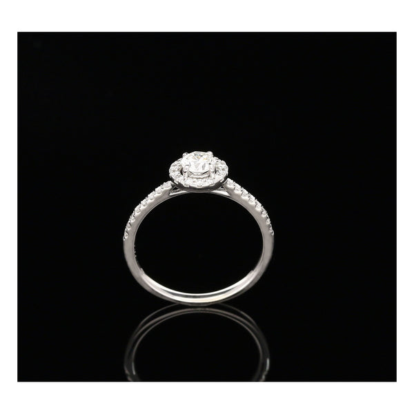 18ct White Gold Diamond Engagement Ring - Halo Style - 0.58ct