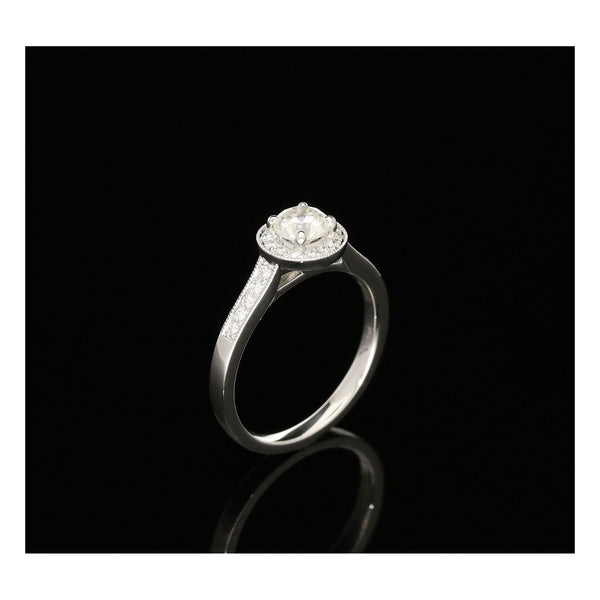 Platinum Diamond Engagement Ring - 0.72ct - Halo Style