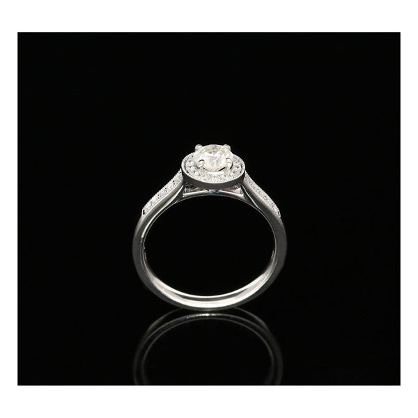 Platinum Diamond Engagement Ring - 0.72ct - Halo Style