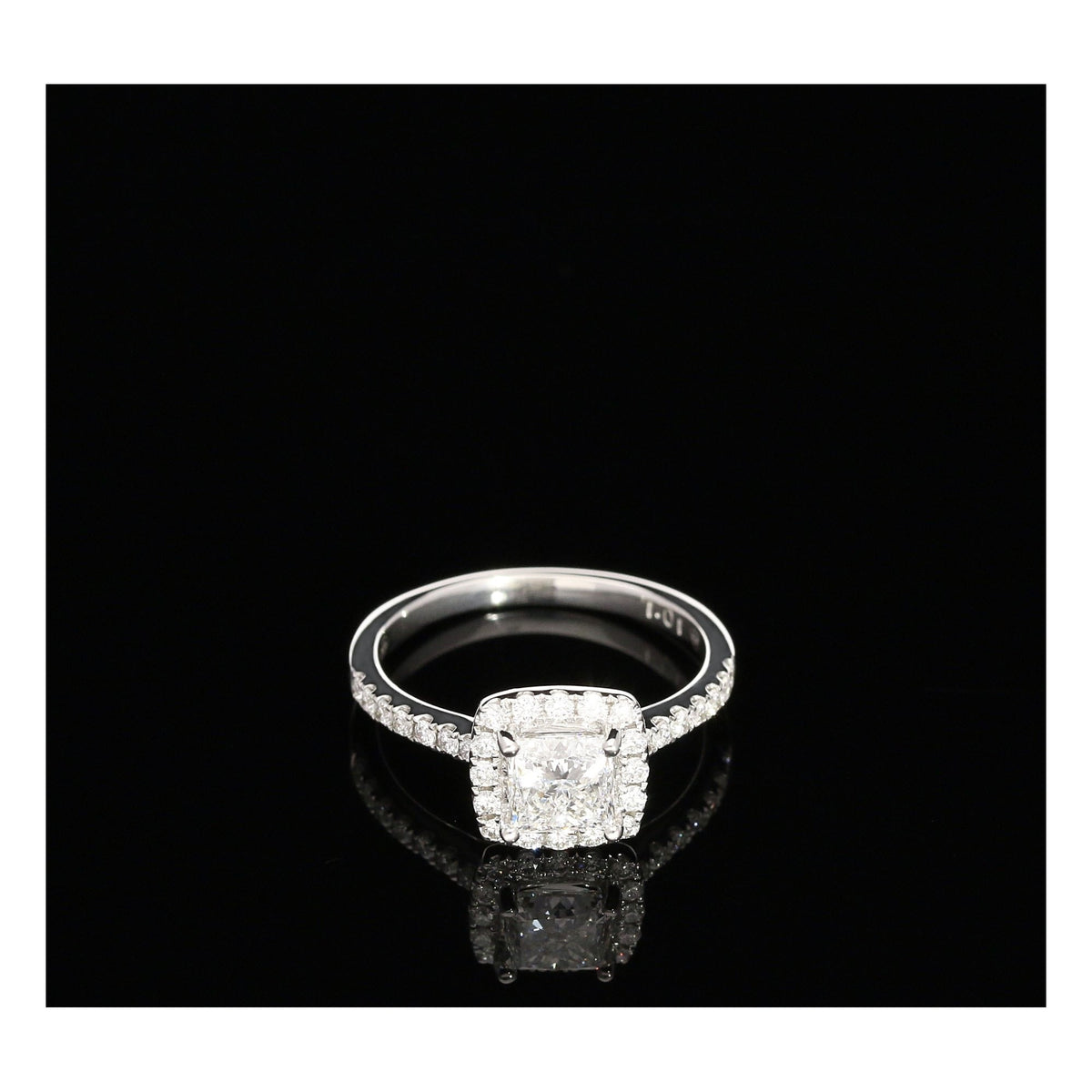 Platinum Princess Cut Engagement Ring - 1.34ct