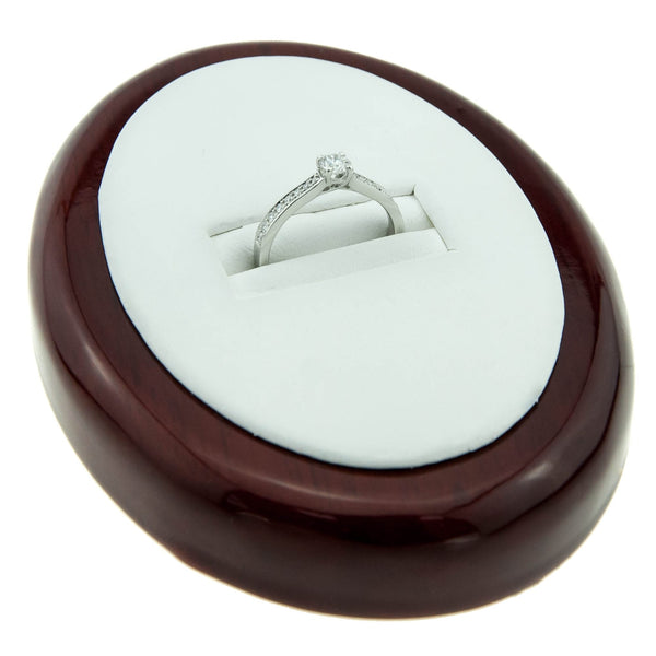 Platinum Engagement Ring with Diamond Shoulders - 0.44ct