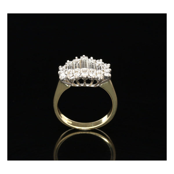 18ct Yellow Gold Diamond Cluster Ring - 1.00ct